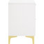 Table de chevet blanche et dorée 2 pour chambre à coucher - Rangement spacieux, visuel, joints inclus dans l'esthétique, cadeau-2083254904