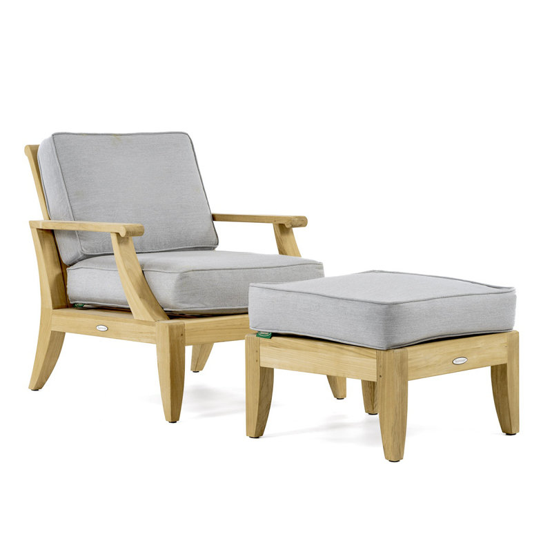 5 Piece Laguna Lounge Chair & Ottoman Seating Group with Sunbrella Cushions