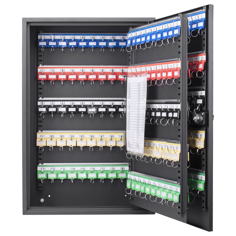 Armoire métallique réglable à 200 clés avec serrure à combinaison et étiquettes de couleur - Gris