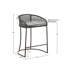 Tabouret de comptoir de 25 po avec dossier tissé, structure de support en métal, assise rembourrée avec assise en fer, aspect élégant
