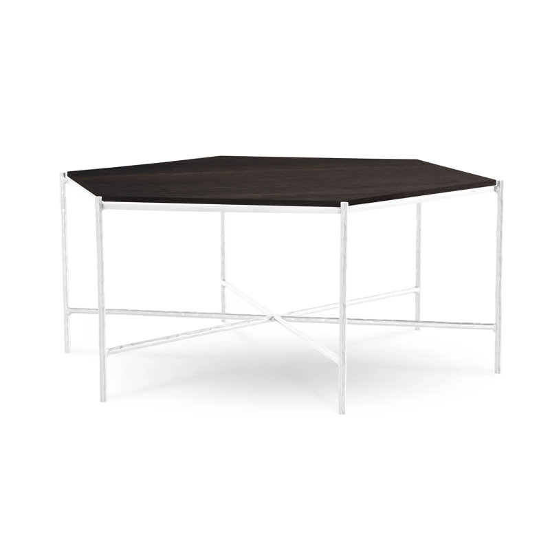 Athena Glass Top Coffee Table, Glacier White, Raven, Maple