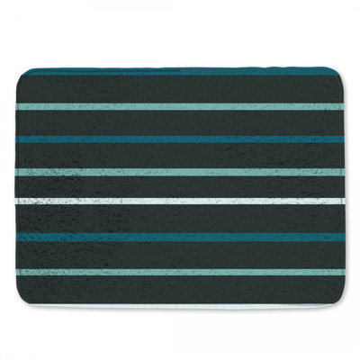 Blue And Gray Stripes Bath Mat