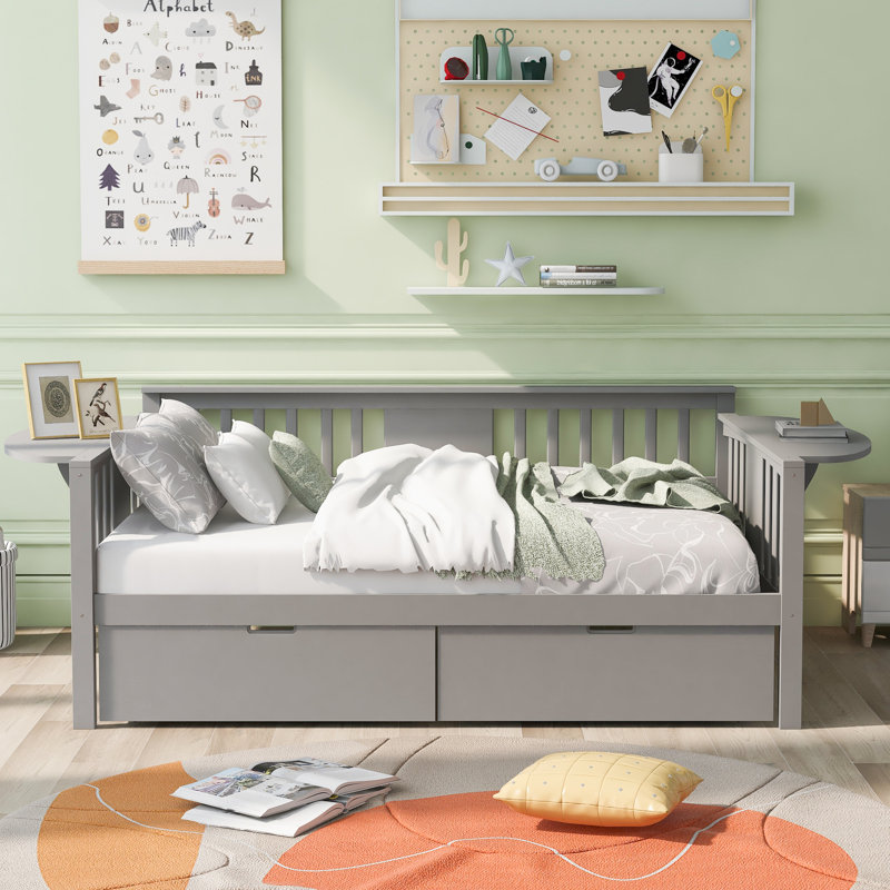 Rashann Daybed with Drawers, Full / Double, Gray