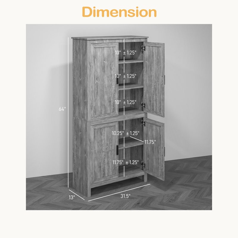 Spacious Freestanding Storage Cabinet,Kitchen Pantry, Antique White