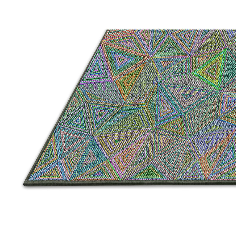 Tapis vert à motif géométrique Schaper, Rectangle 5 pi x 7 pi