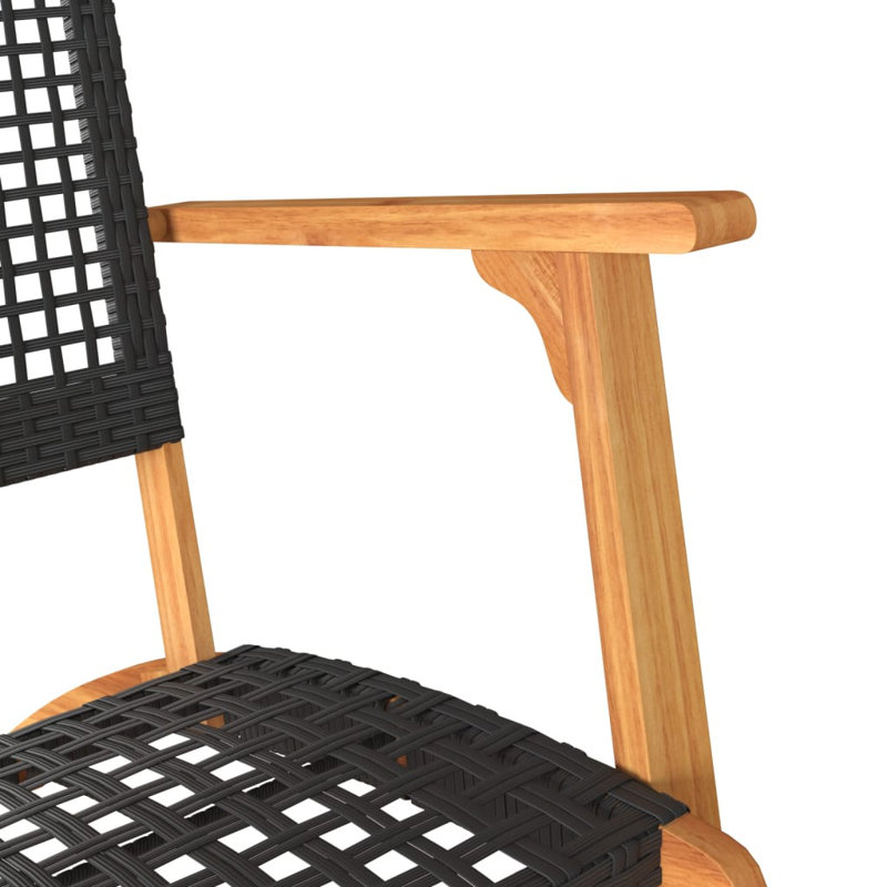 Patio Dining With Armrests, Black/Brown