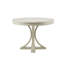 Table de salle à manger ronde 44 po couleur crème antique, placage et pieds en bois massif, 4 à 6 couverts, assemblage requis, outils fournis. Table couleur crème, plateau et piètement inclus.