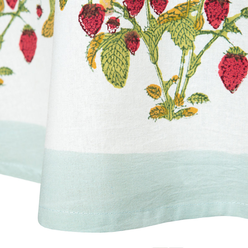 Strawberry Red Blue 70 Round Tablecloth, 70" Round