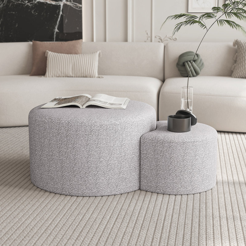 Repose-pieds rectangulaire rembourré en tissu