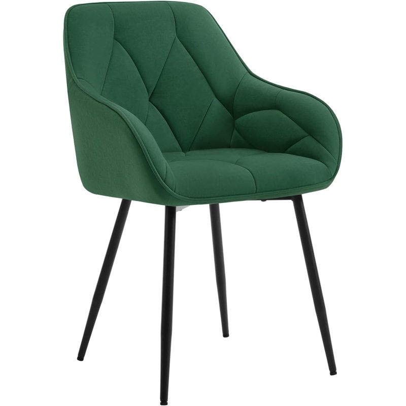 Bharmal 50.5cm H Velvet Upholstered Armchair, Dark Green, 1