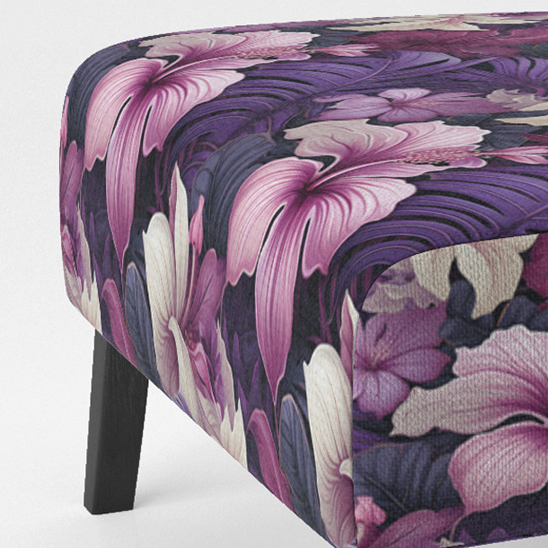 Fauteuil de chambre rembourré C, Motif de crépuscule tropical