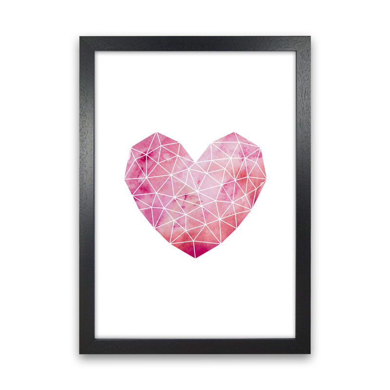 Wire Heart - Print, 88cm H x 64cm W x 3cm D, Black Framed