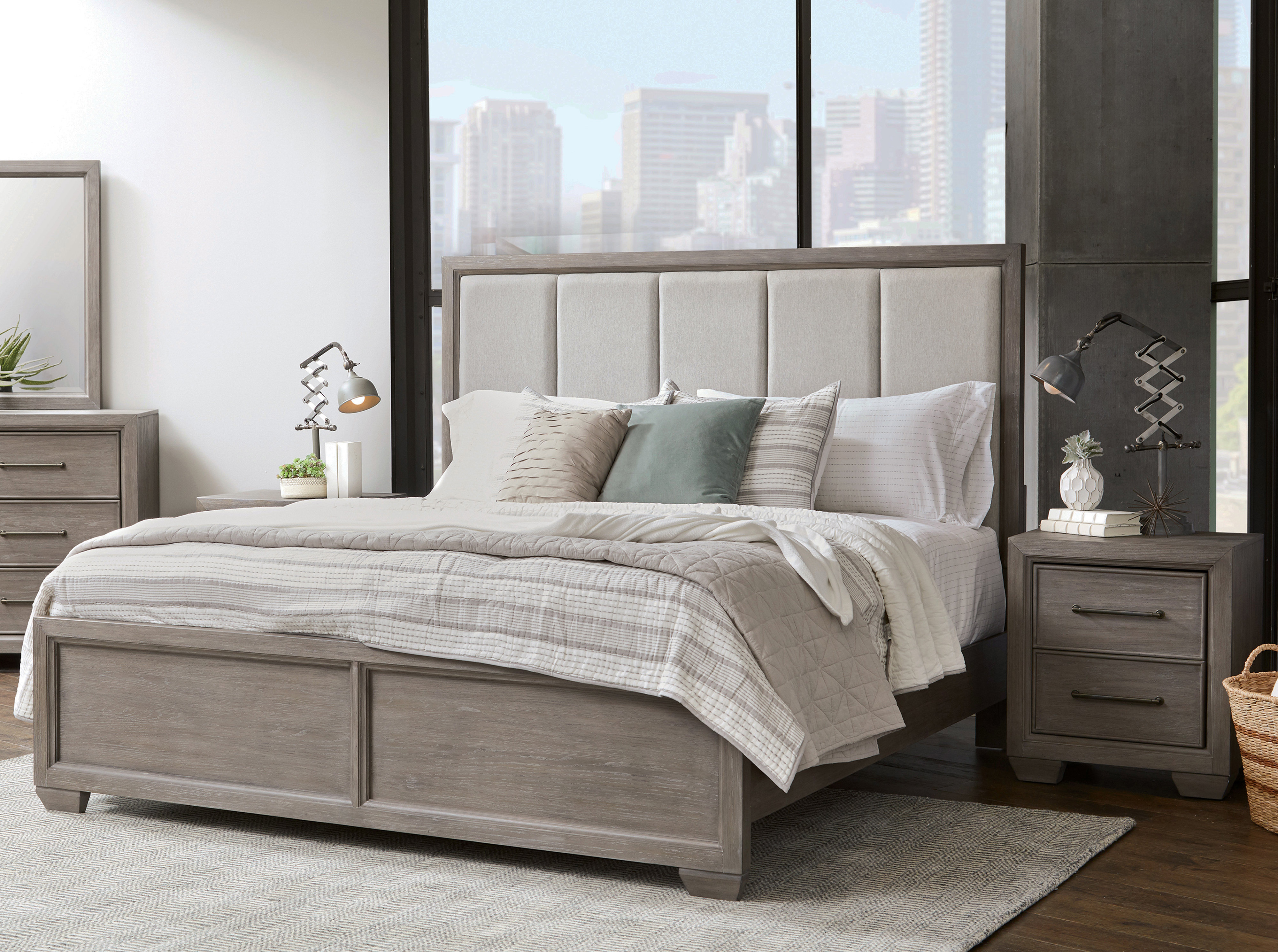 Roundhill Furniture Ennesley Upholstered Sleigh 3 Piece Bedroom Set ...