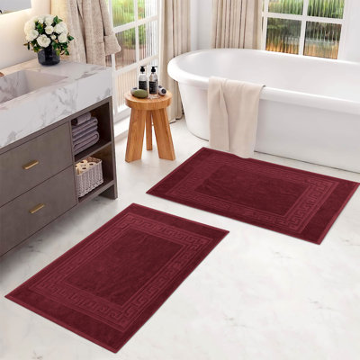 Ensemble de tapis de bain à bordure réversible 100% coton Subra