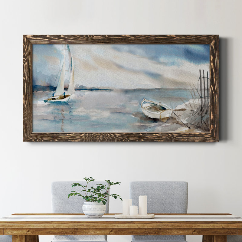 «Panoramic Coast», reproduction sur toile encadrée, Noyer