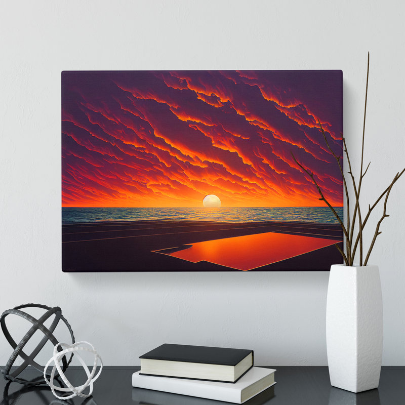 Blooming Ocean Sunset - Wrapped Canvas, 50cm H x 76cm W x 3cm D