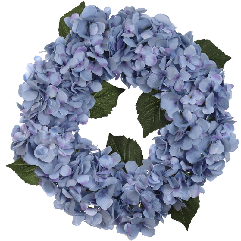 Couronne d'hortensia lumineuse en soie 8 po - Faux floral avec lumières