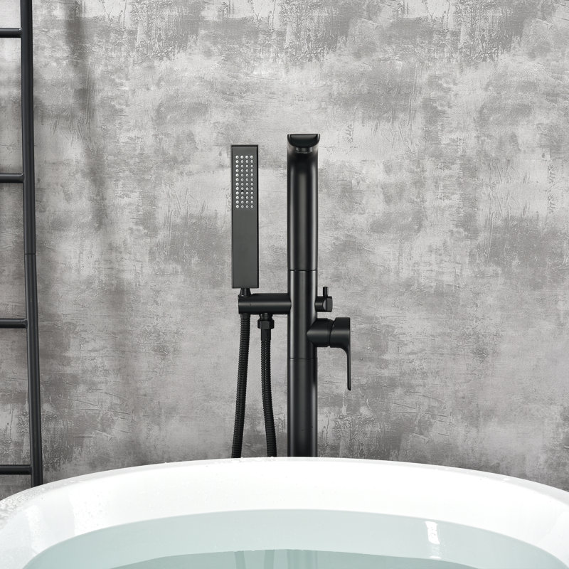 Bec de baignoire fixé au sol, Noir