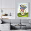 Carlin coloré et souriant - Décor contemporain pour chien sur toile