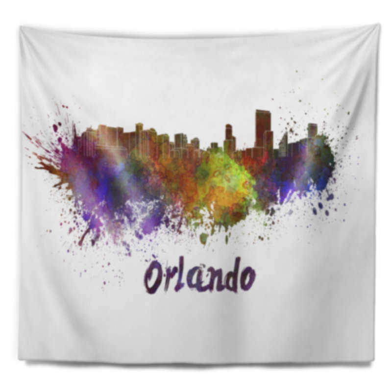 Orlando skyline tapisserie Cityscape, H 32 po x l 39 po
