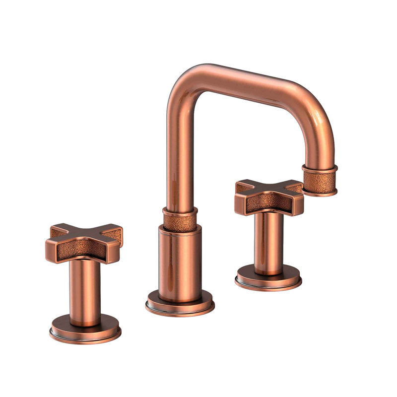 Griffey Widespread Bathroom Faucet with Drain Assembly, Antique Copper