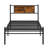 Twin Size Metal Bedframe,Headboard With Wood Panel Decoration-47515044