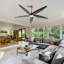 Chanille 5-Blade Solid Wood Ceiling Fan with LED Light and Remote Control-1492052471-1492052472-1492052475