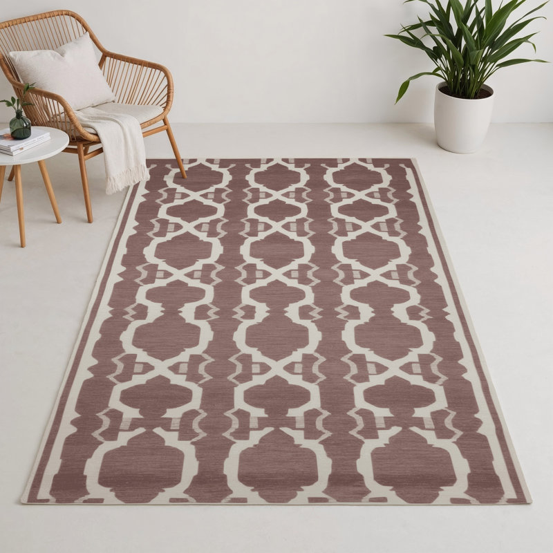 Tapis brun intérieur et extérieur Trellis, Rectangulaire 3 pi x 5 pi