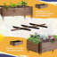 Lit de jardin surélevé 49 po x 21 po x 34 po, bac à plantes en bois avec 8 grilles, table d'appoint pliante et roues, pour herbes, légumes, fleurs, panneau de grilles brunes,