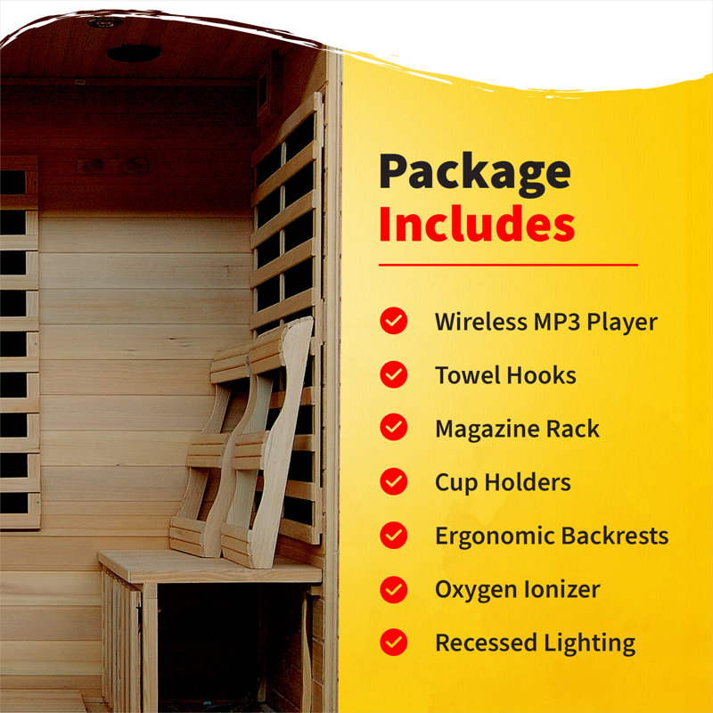 Luxurious 4-Person Hemlock Carbon Infrared Home Sauna
