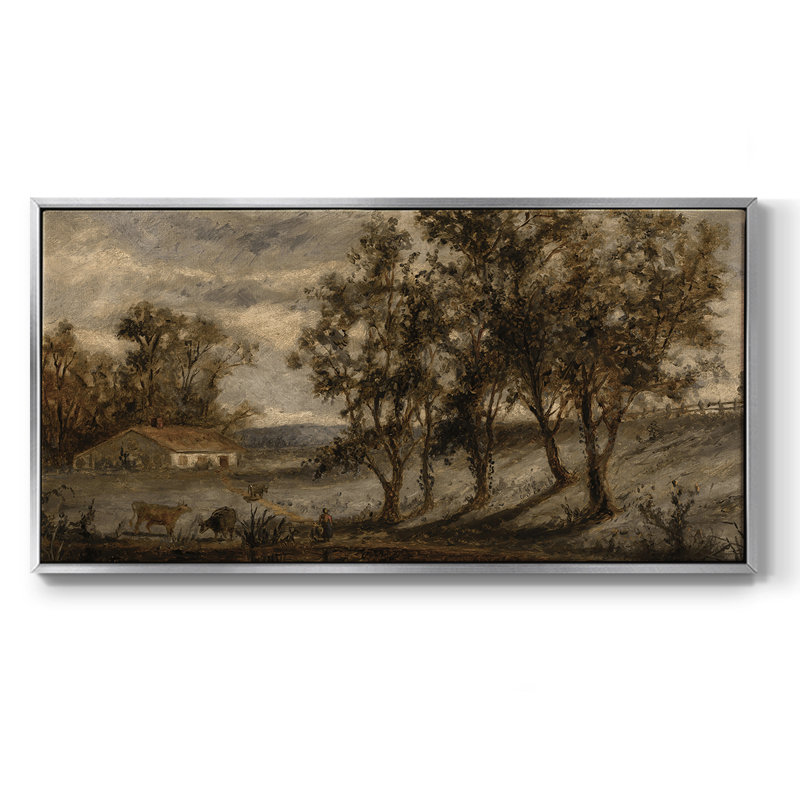 Série paysage - DCCVVII - Toile tendue avec châssis, prête à accrocher, H 21 po x l 41 po, Argent argent