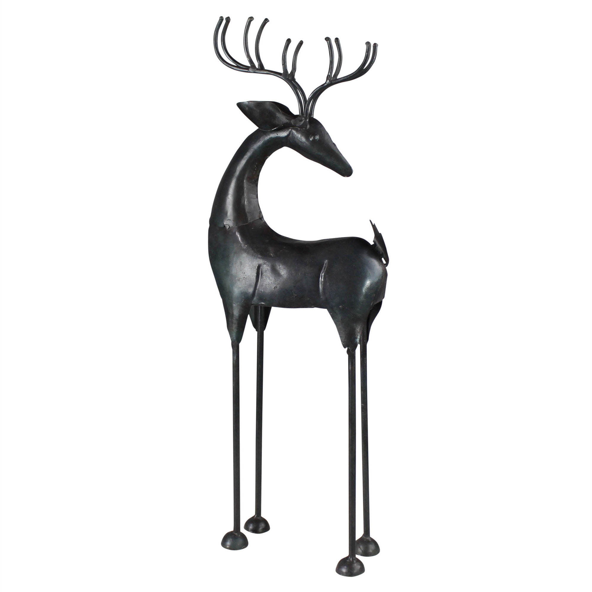 Metal deals deer statue