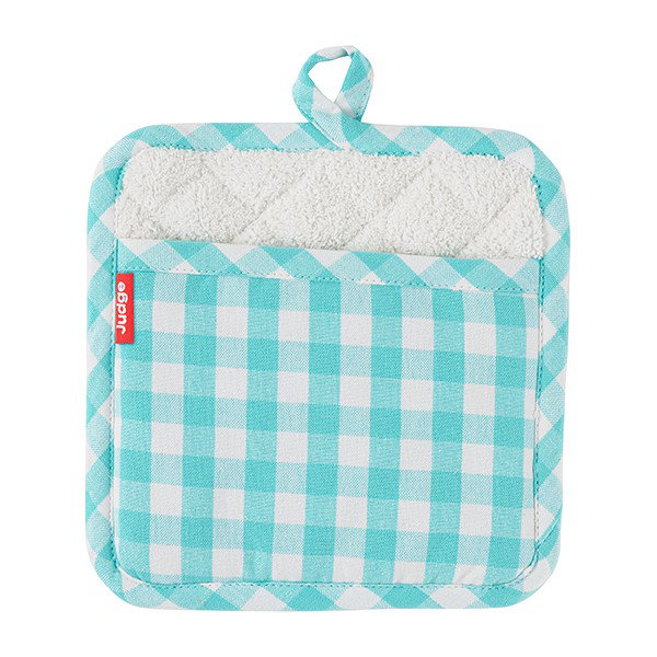 Judge Textiles, Pot Holder, Check, Turquoise
