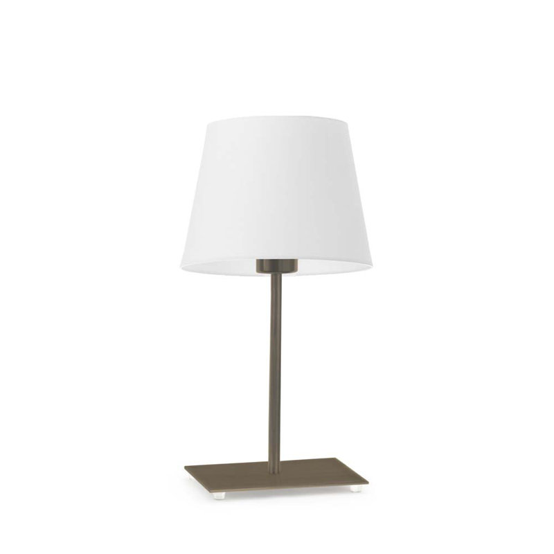 Asaun Metal Table Lamp, Antique Gold, White