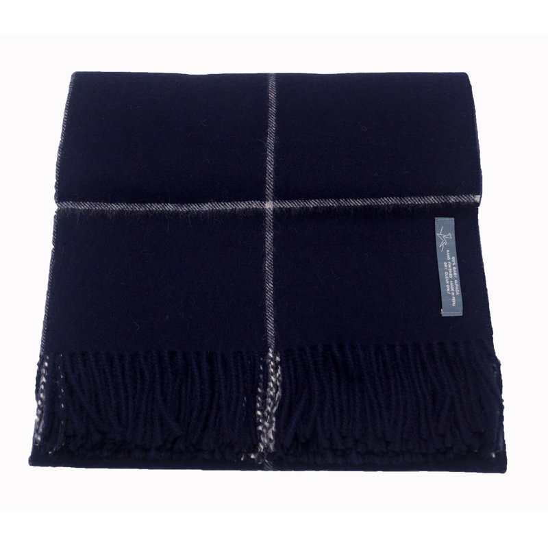 Hand Woven Throw Blanket, Navy Blue