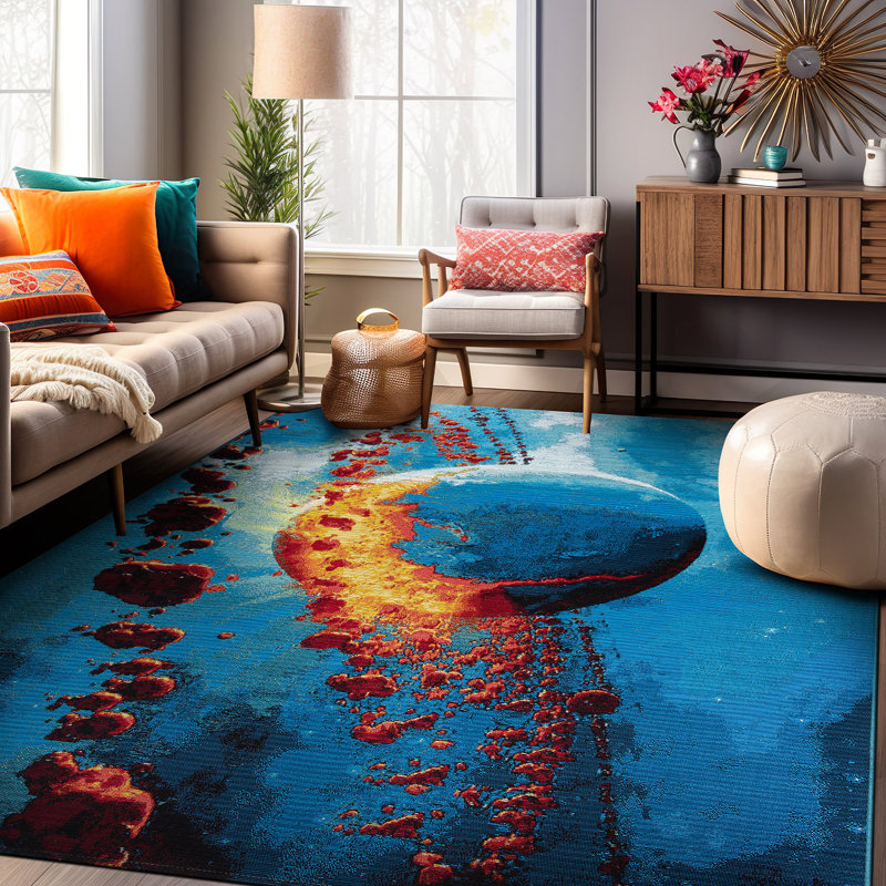 Tapis multicolore intérieur / extérieur Giersz Performance Galaxy, Rectangle 5 pi 3 po x 7 pi