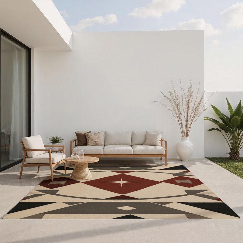 Tapis intérieur et extérieur en toile Chronicle, Rectangle 1 pi 6 po x 2 pi 6 po