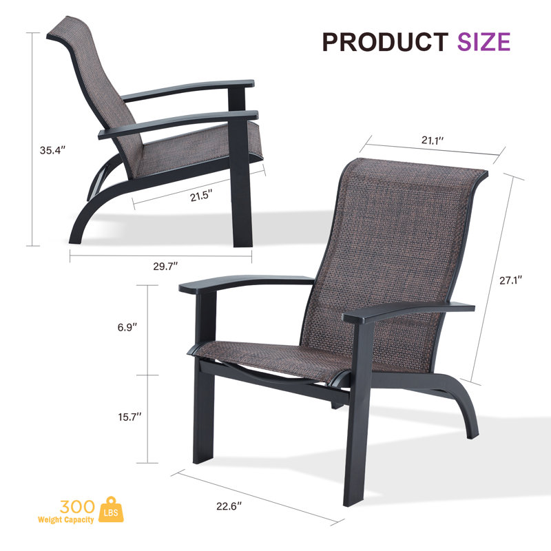 Chaise Adirondack Eillet, Noir, Brun