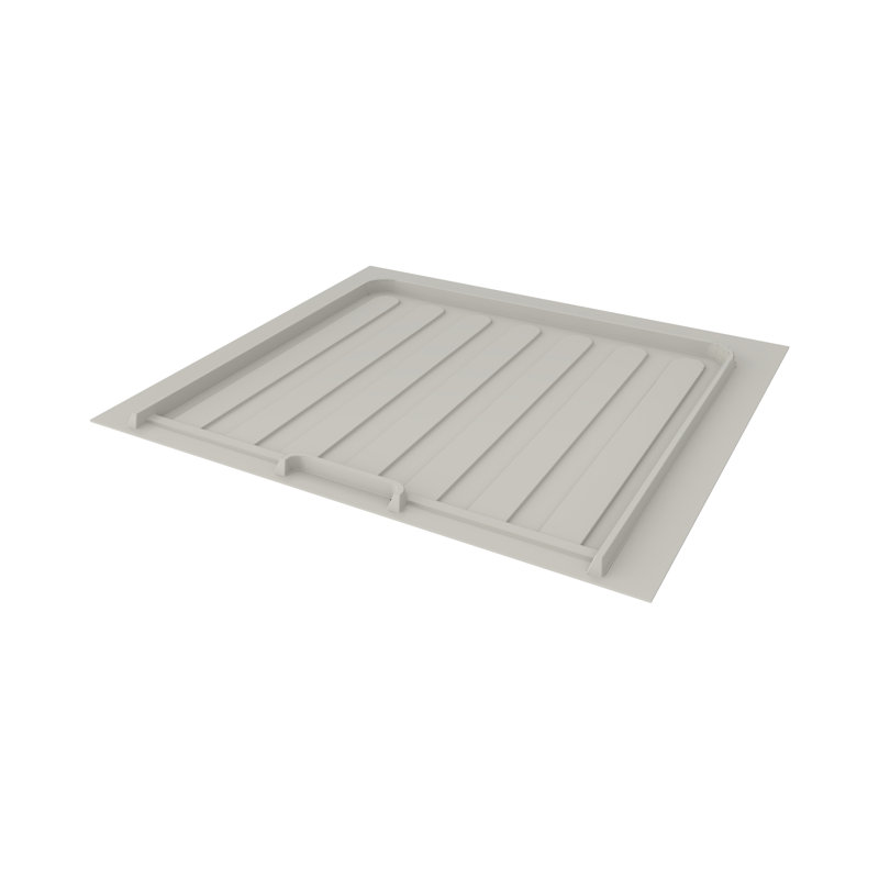Gray Flexible Polymer Trim-to-Fit Drip Tray for 21" - 24" Vanity Sink Base Cabinets, 0.75"H x 22.5" W x 20.25" D