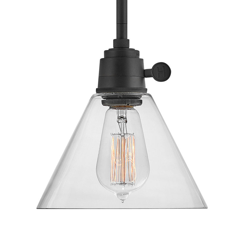 Arti 41" Transitional Black LED Pendant with Clear Glass Shade