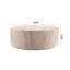 Table basse cylindrique ronde, table basse d'appoint basse en faux travertin Mgo, table centrale décorative d'intérieur et d'extérieur pour salon et terrasse, diamètre 81 cm x hauteur 30,5 cm