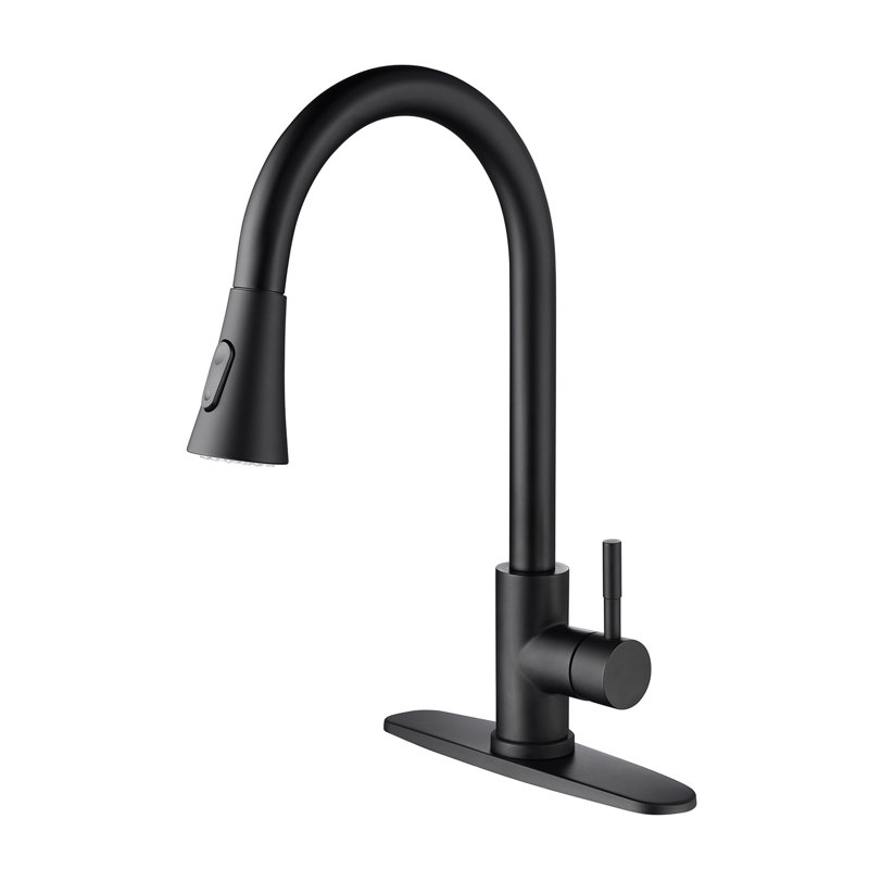 Kitchen Faucet With Pull Out Spraye, Matte Black