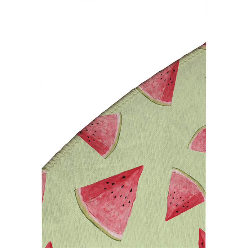 Tapis d'extérieur Summer Melon, Rond 5 pi