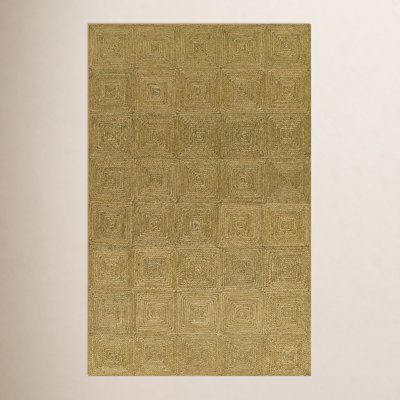 Mykonos Green Hand-Woven Geometric Jute Rug