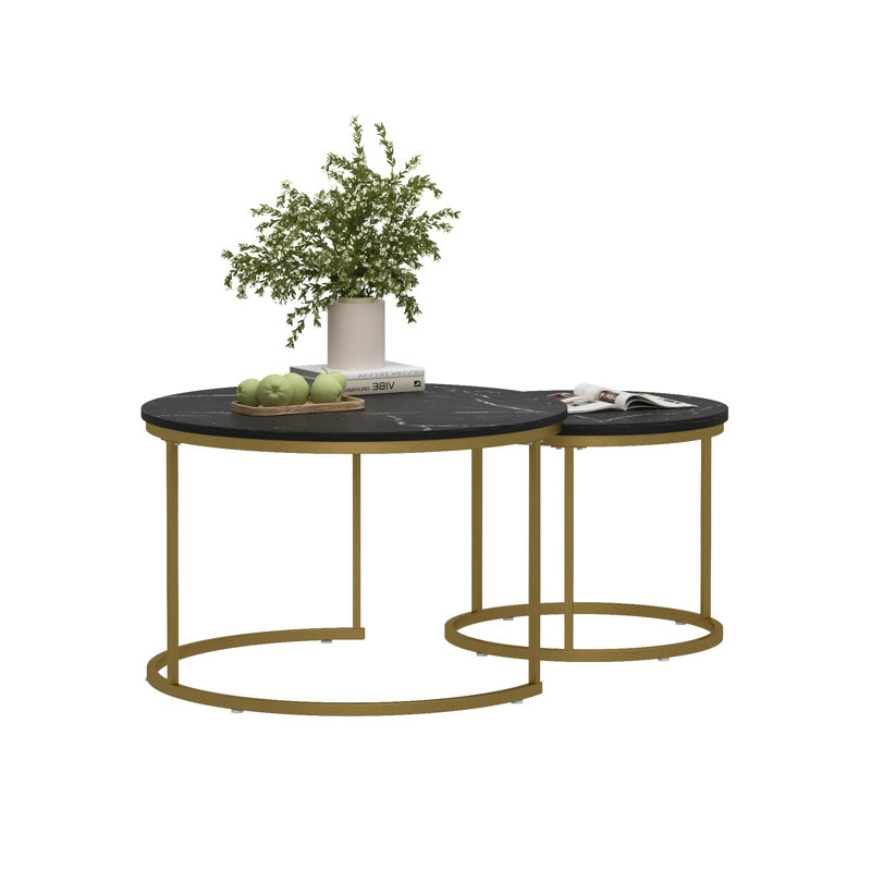 Tables basses gigognes 2 pièces, Black