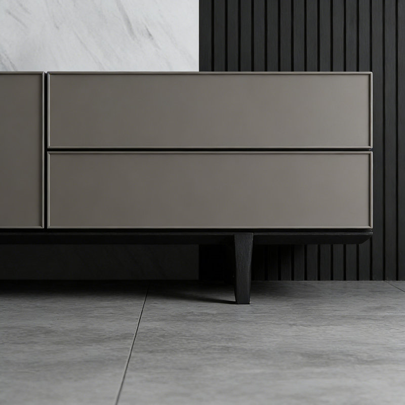 Meuble télé avec rangement Modern, H 22,44 po x L 78,74 po x l 15,74 po, Noir/gris