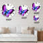 Violet et papillon bleu - horloge murale moderne-60281437