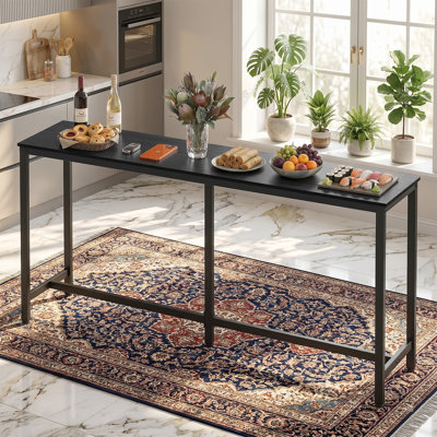 71 Inch Bar Table Counter Height Dining Table Bar Height Pub Table With Adjustable Foot Pads & Sturdy Leg For Bar Dining Room Pub Coffee Shop
