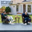 Ensemble de conversation 7 pièces, chaises de jardin pivotantes en osier avec coussins et table d'appoint-939159885