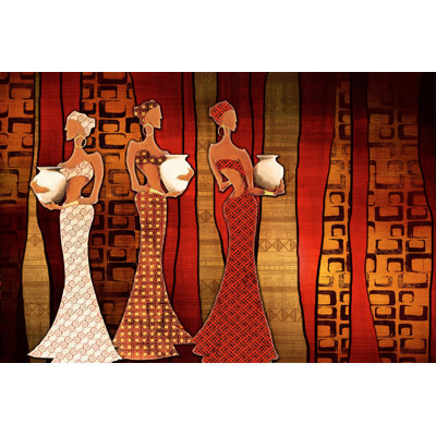 Pottery Women Adjusted - Wrapped Canvas Print